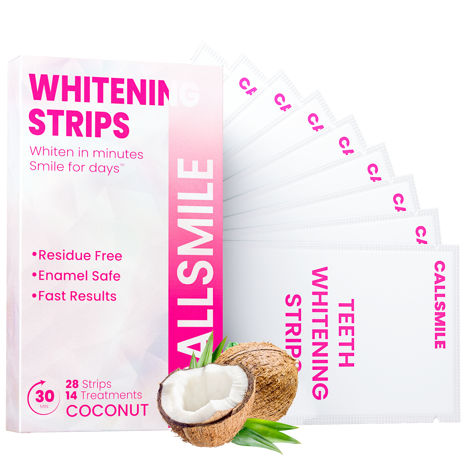 Teeth Whitening Strips - 14 Treatments Enamel Safe, Professional Teeth Whitening with Non-Slip Dry Strip Technology, Deep Stains Removal,