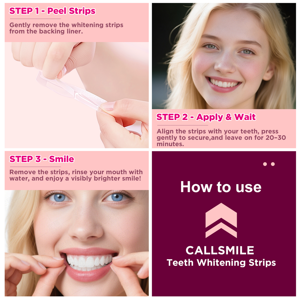 Teeth Whitening Strips - 14 Treatments Enamel Safe, Professional Teeth Whitening with Non-Slip Dry Strip Technology, Deep Stains Removal,